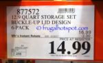 Costco price: Iris Buckle Up Storage Set 12.9 Quart 6-Pack