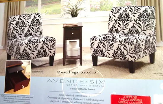 Avenue Six 3-Piece Chair + Accent Table Set Costco