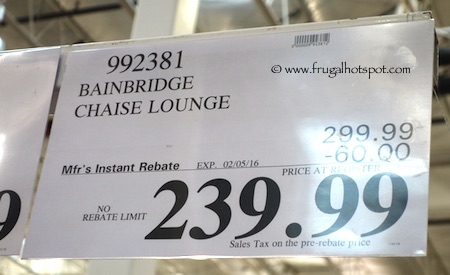 Bainbridge Chaise Lounge Costco Price