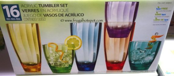 Belly Stripe 16-Piece Acrylic Tumbler Set Costco