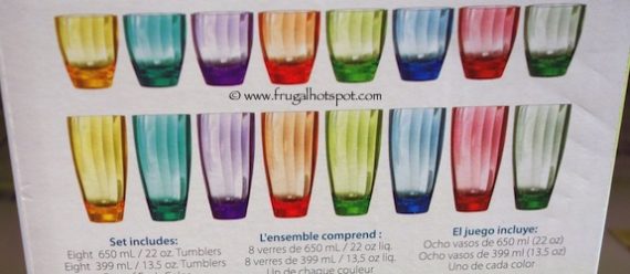 Belly Stripe 16-Piece Acrylic Tumbler Set Costco