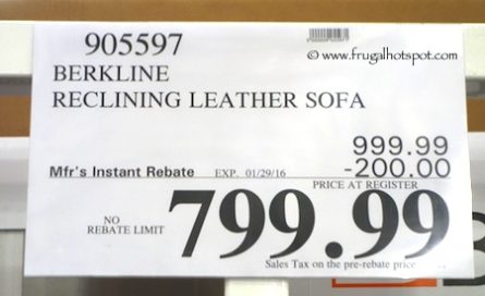 Berkline Leather Reclining Sofa Costco Price