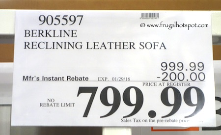 Costco Berkline Leather Reclining Sofa 799 99 Frugal Hotspot Berkline Leather Reclining Sofa Costco Price