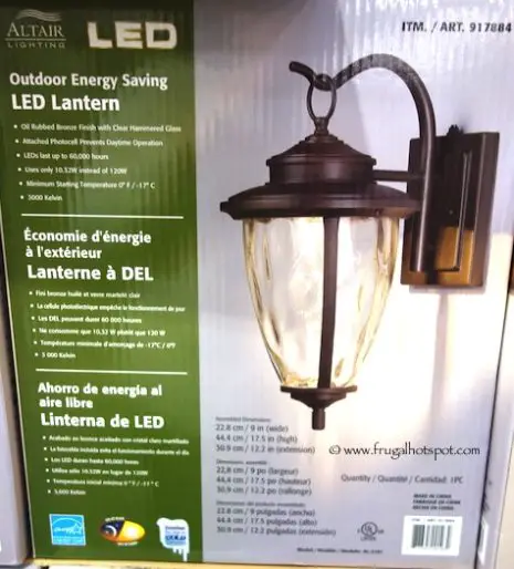 Altair Lighting Outdoor Energy Saving LED Lantern Bronze Costco