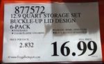 Costco price: Iris Buckle Up Storage Set 12.9 Quart 6-Pack