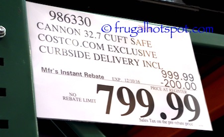 Cannon Safe Executive Series 32.7 Cu. Ft Costco Price | Frugal Hotspot