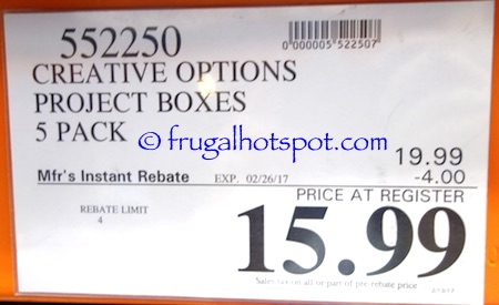 Costco Sale Price: Creative Options Project Box 5-Piece Set