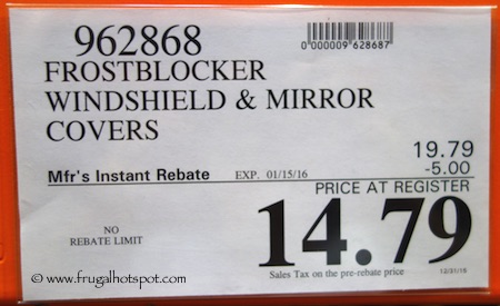 Frostblocker Windshield + 2 Mirror Covers Costco Price