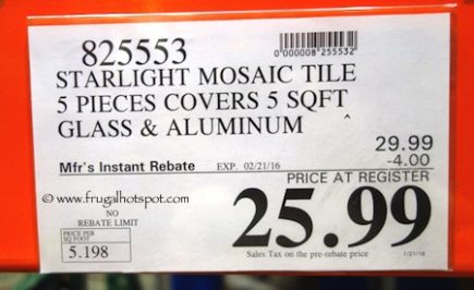 Golden Select 'Starlight' Glass and Aluminum Mosaic Wall Tile (5 Square Feet) Costco Price