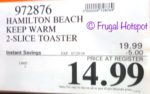 Costco Sale Price: Hamilton Beach Keep Warm 2-Slot Toaster Costco Sale Price: Hamilton Beach Keep Warm 2-Slot Toaster
