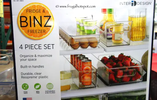 InterDesign 4-Piece Storage Fridge and Freezer Binz Costco