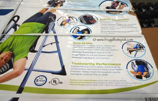 Teeter 800IA Inversion Table Costco