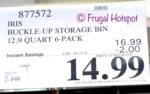 Iris Buckle Up Storage Set 12.9 Quart 6-Pack. Costco Price