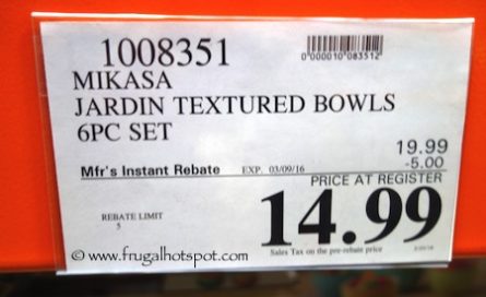 Jardin Porcelain Bowls Set of 6 - Gourmet Basics by Mikasa Costco Price | Frugal Hotspot