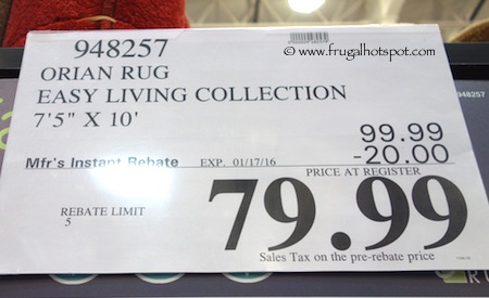 Orian Rug Easy Living 7.5' x 10' Indoor/Outdoor Area Rug Costco Price