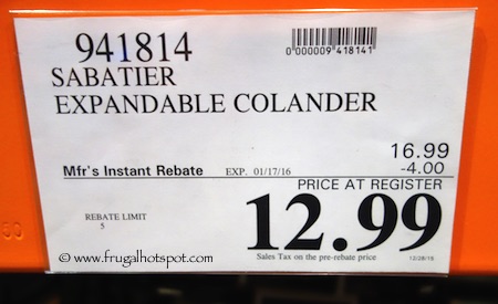 Sabatier Expandable Colander Costco Price