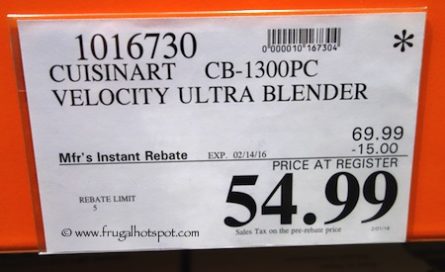 Cuisinart Velocity Ultra 1HP Blender Costco Price