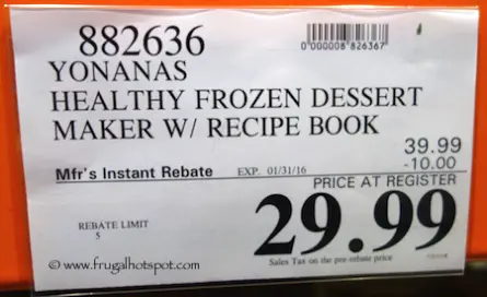 Dole Yonanas Healthy Frozen Dessert Maker Costco Price