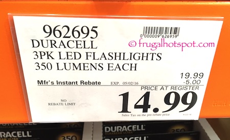 Duracell Durabeam Ultra LED Flashlight 350 Lumens 3-Pack Costco Price | Frugal Hotspot