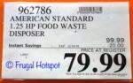 Costco Sale Price: American Standard Food Waste Disposer