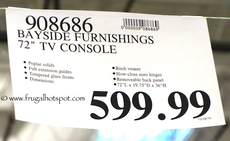 Bayside Furnishings 72" TV Console Costco Price | Frugal Hotspot