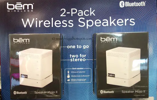 Bem Wireless 2-Pack Bluetooth Wireless Speakers White Costco