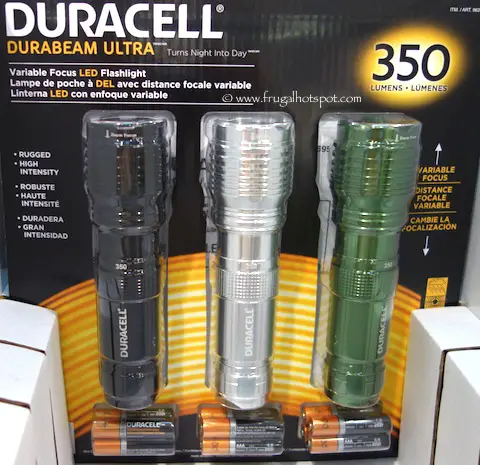 Duracell Durabeam Ultra LED Flashlight 350 Lumens 3-Pack Costco
