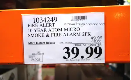 First Alert 10 Year Atom Micro Smoke and Fire Alarm 2-pack Costco Price