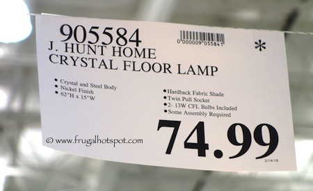 J. Hunt Home Crystal Floor Lamp Costco Price