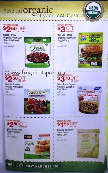 Costco ORGANIC Coupon Book: February 15, 2016 - March 13, 2016. Frugal Hotspot. Page 6