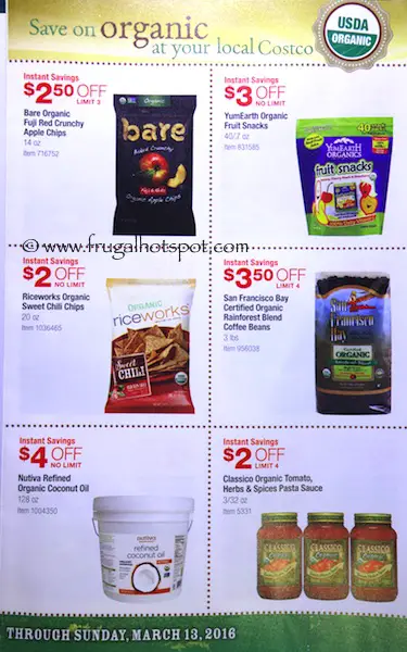 Costco ORGANIC Coupon Book: February 15, 2016 - March 13, 2016. Frugal Hotspot. Page 2