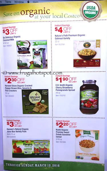 Costco ORGANIC Coupon Book: February 15, 2016 - March 13, 2016. Frugal Hotspot. Page 4