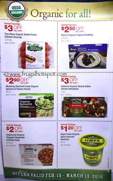 Costco ORGANIC Coupon Book: February 15, 2016 - March 13, 2016. Frugal Hotspot. Page 7