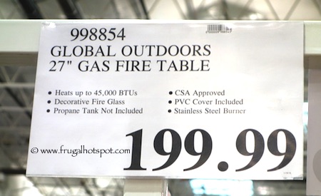 Global Outdoors 27” Wine Barrel Gas Fire Table Costco Price