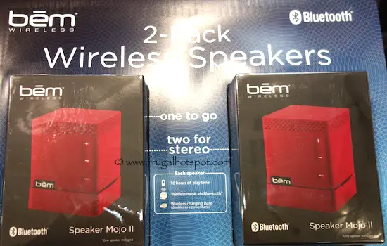 Bem Wireless 2-Pack Bluetooth Wireless Speakers Red Costco