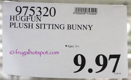 Hugfun Plush Sitting Bunny Costco Price | Frugal Hotspot