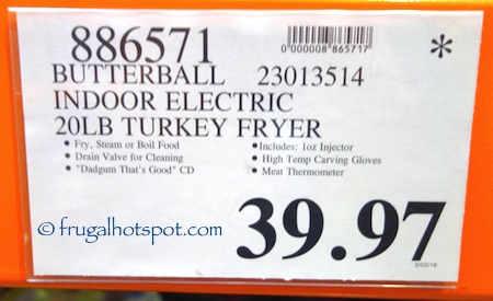 Butterball Indoor Electric Turkey Fryer XL Costco Price | Frugal Hotspot