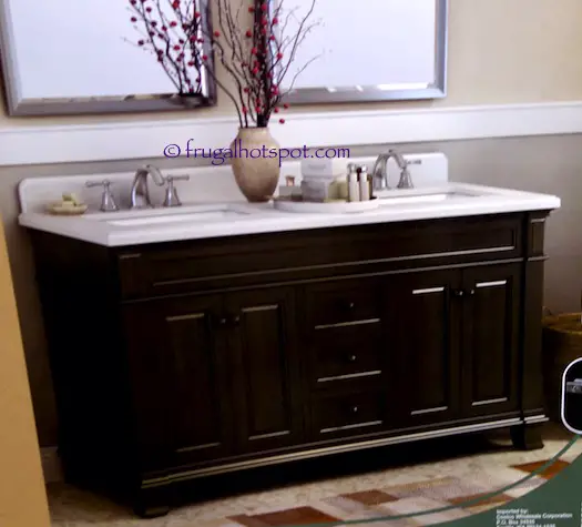 60" Wood Vanity with Porcelain Double Sink Costco | Frugal Hotspot