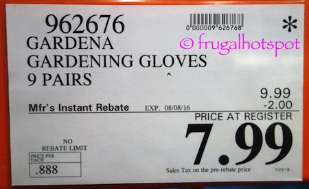 Gardena Gardening Gloves 9-Pairs Costco Price | Frugal Hotspot