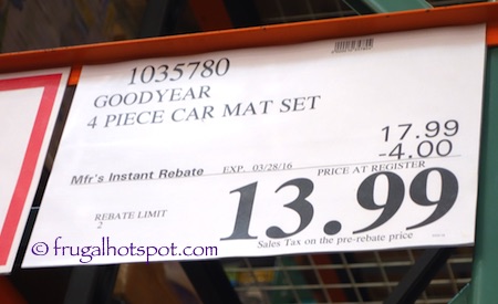 Goodyear Carpet Rubber Car Floor Mat 4-Piece Costco Price | Frugal Hotspot