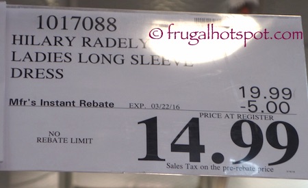 Hilary Radley Ladies' Long Sleeve Dress Costco Price | Frugal Hotspot