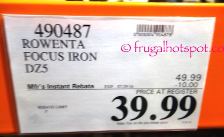 Rowenta Focus Iron DZ5 Costco Price | Frugal Hotspot