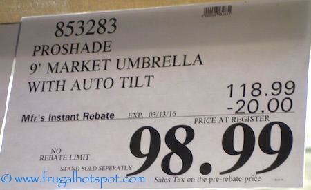Proshade 9' Market Umbrella Costco Price