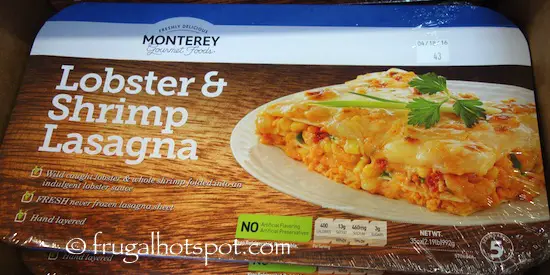 Monterey Gourmet Foods Lobster & Shrimp Lasagna Costco | Frugal Hotspot