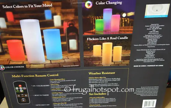 Remote Controlled Premium Outdoor LED Candles 3-Pack Costco | Frugal Hotspot