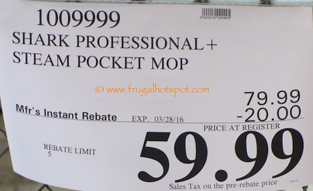 Shark Professional Steam Pocket Mop Costco Price | Frugal Hotspot