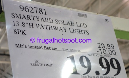 SmartYard LED Solar Pathway Lights 8-Piece Costco Price | Frugal Hotspot