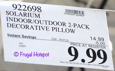 Solarium Outdoor Decorative Pillow Costco Sale Price