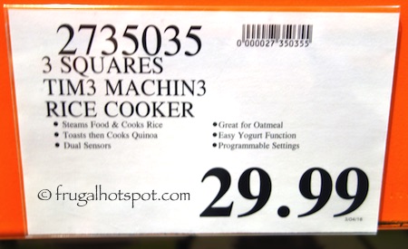  3 Squares Tim3 Machin3 Rice Cooker Costco Price | Frugal Hotspot