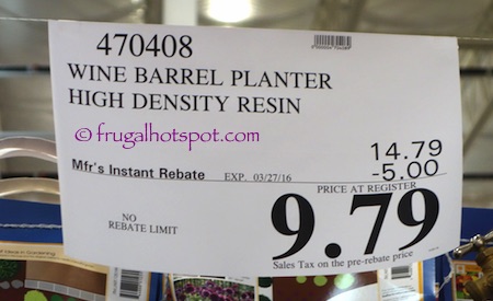 Wine Barrel High Density Resin Planter Costco Price | Frugal Hotspot